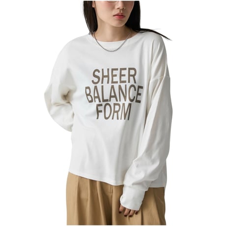 1012 綿混ストレッチ ロゴプリント長袖Tシャツ