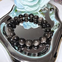 1✨神秘の石✨シルバーオブジディアン10ミリブレスレット✨