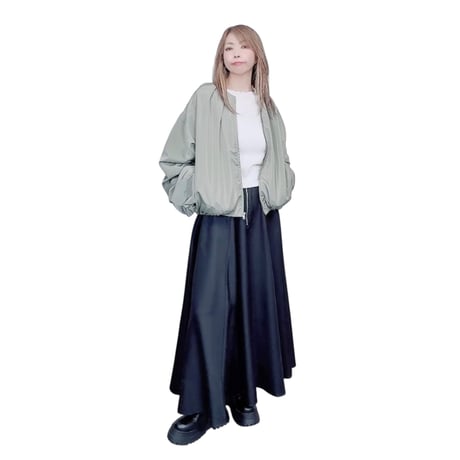 8198-1 ギャザーたっぷり、華やかシルエット♪袖ギャザーブルゾン
