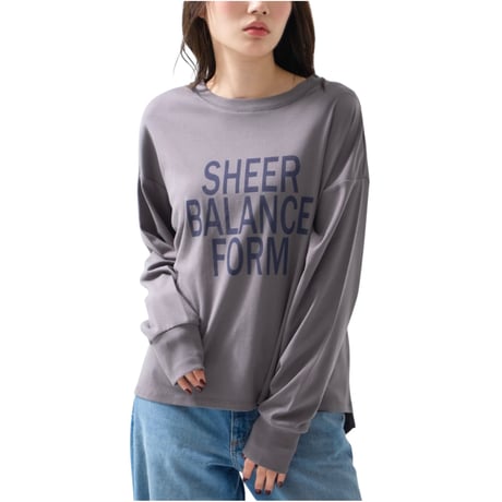 1012 綿混ストレッチ ロゴプリント長袖Tシャツ