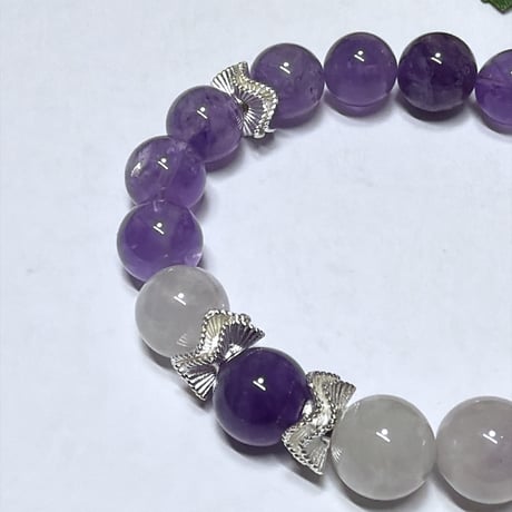 34💜究極の癒し💜10ミリアメジストパワーストーンブレスレット💜