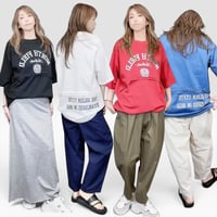 263581吸水速乾 ロゴ ヘム切替 チュニック Tシャツ