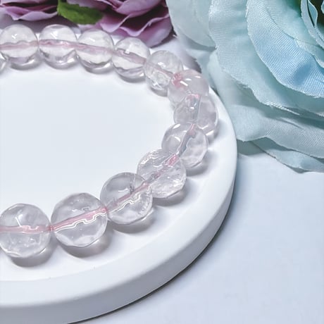 1点限定💕モザンビーク産高透明ローズクォーツブレスレット💕