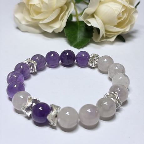 34💜究極の癒し💜10ミリアメジストパワーストーンブレスレット💜