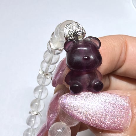 3💕クマちゃん🧸💕クリスタル8ミリブレスレット💕