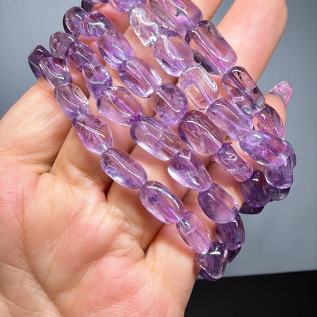 30💜高透明💜バレルカットアメジストブレスレット✨