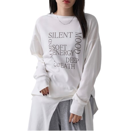 1011 綿混ストレッチ ロゴプリント長袖Tシャツ