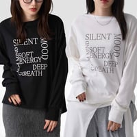1011 綿混ストレッチ ロゴプリント長袖Tシャツ