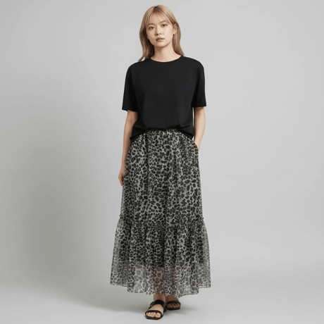 25250 レオパード　シフォンスカート