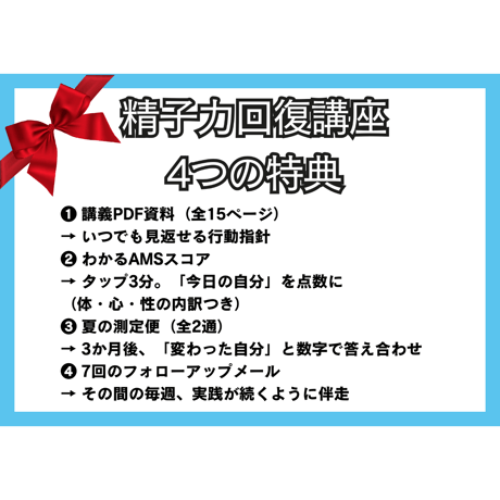 【まず今の自分を点数で】精子力が減ってきた？40歳からの精子力回復講座～科学的アプローチ×3か月後の答え合わせ～