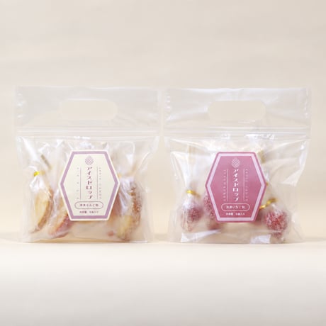 新食感の冷凍フルーツ飴 アイスドロップ【りんご飴・いちご飴 各2袋 4袋セット】
