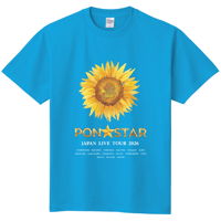 FLOWER BLOOM Tシャツ（type B / Sunflower - ターコイズブルー）