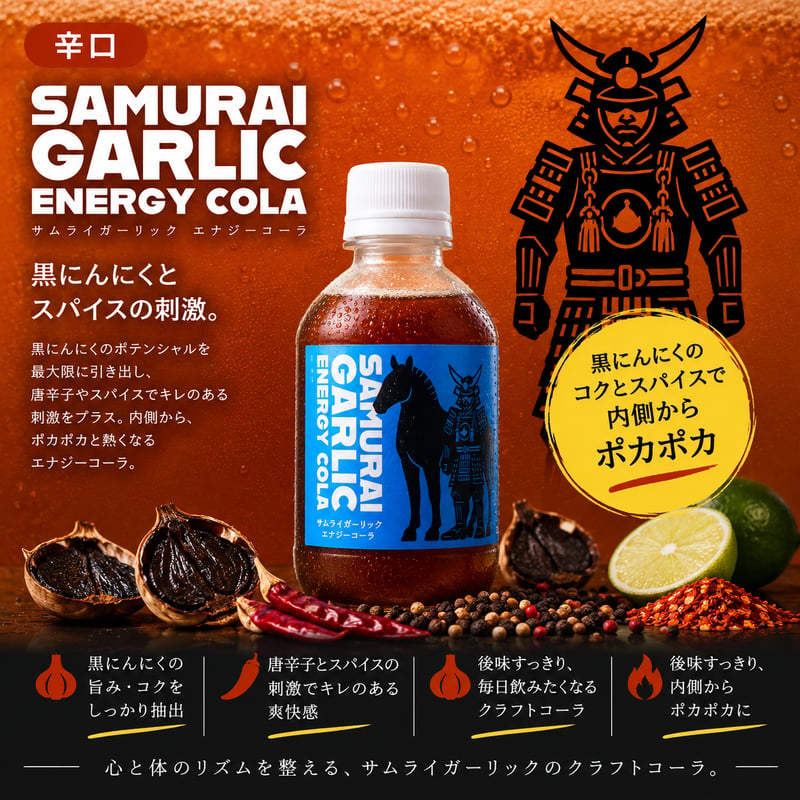 辛口スタンダード】SAMURAI GARLIC ENERGY COLA [260ml/6本入