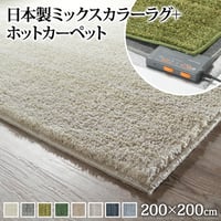 ホットカーペット カバー 電気カーペット対応 ミックスカラーホットカーペット・カバー-ルーナ 2畳（200x200cm） ホットカーペット本体セット ラグ ラグマット モダン シンプル 北欧 無地