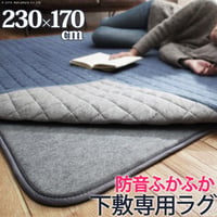 ラグ 下敷き 厚手 防音ふかふか下敷専用ラグ 〔ふかピタ〕 230x170cm (3畳用) 長方形 三畳 ふっくら カーペット ラグマット 洗える 床暖房 ホットカーペット対応 リビング 滑り止め ス