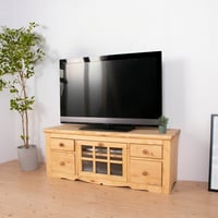 テレビ台 FARMER 完成品 無垢材 パイン材 天然木 W120xD38xH47cm テレビボード ローボード リビング収納 ライトブラウン おしゃれ