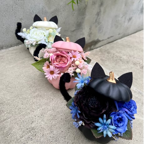 黒ねこカボチャ🐾 《 アレンジ※税込, 送料込, 箱 梱包緩衝材込 》