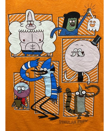 REGULAR SHOW　Tシャツ　レディスL　オレンジ　USA古着