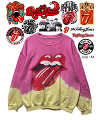 The Rolling Stones　スウェット　M　ピンク✕黄色　USA古着