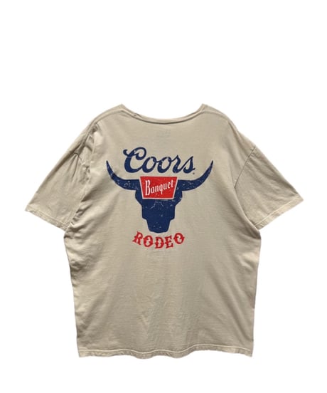 Coors Banquet Rodeo　Ｔシャツ　Ｌ　ベージュ　USA古着