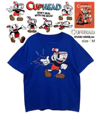 CUPHEAD　Tシャツ　M　青　USA古着