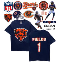 NFL　Chicago Bears　Fields　1　Ｔシャツ　Ｍ　紺　US古着