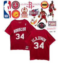 NBA　Rockets　Hakeem Olajuwon　34　M　赤　USA古着