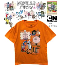 REGULAR SHOW　Tシャツ　レディスL　オレンジ　USA古着
