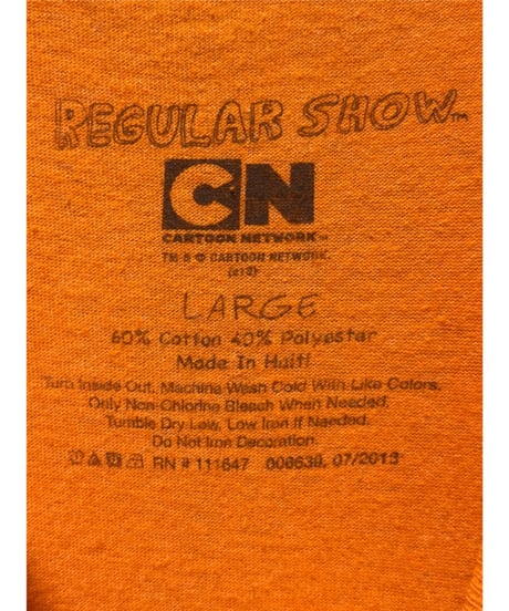 REGULAR SHOW　Tシャツ　レディスL　オレンジ　USA古着