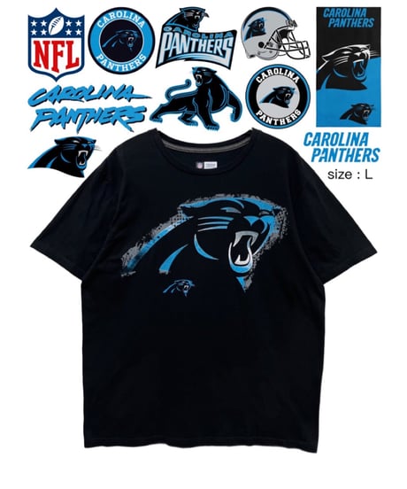 NFL　Carolina Panthers　Tシャツ　L　黒　USA古着