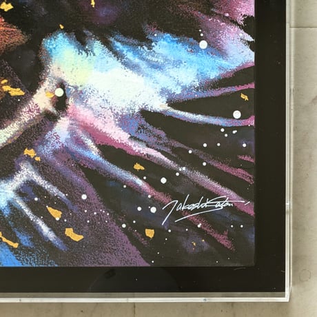 さとうたけし　油彩（アクリル・金泥）「Rainbow Tiger」 S25号 特製額装