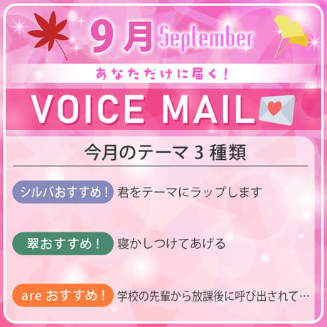 【9月限定】あなだけボイスメール