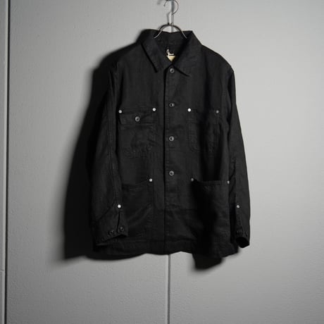 "cantate"  Washed Linen Denim Chore Blouson
