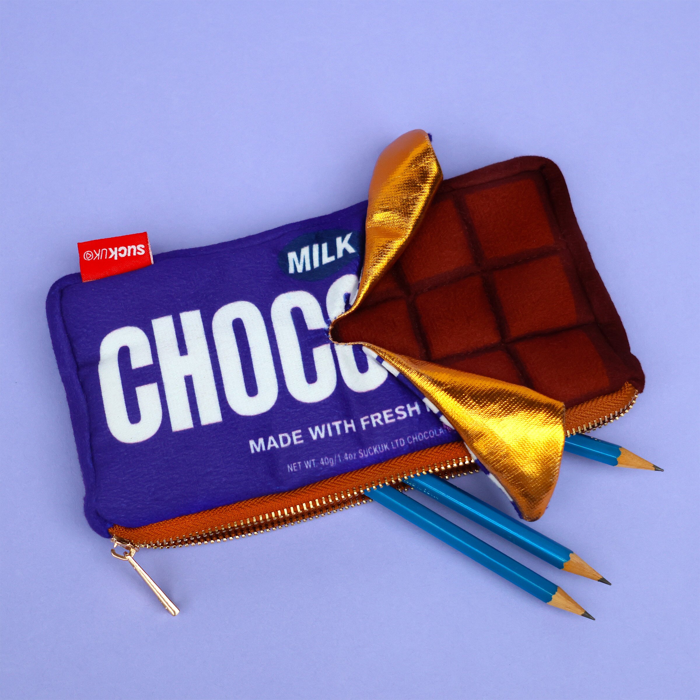 suck UK / Plush Chocolate Zip Pouch | LAB & BAS