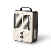 STEEL MILKHOUSE HEATER IVORY/DARK BROWN
