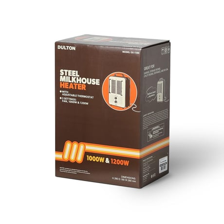 STEEL MILKHOUSE HEATER IVORY/ORANGE