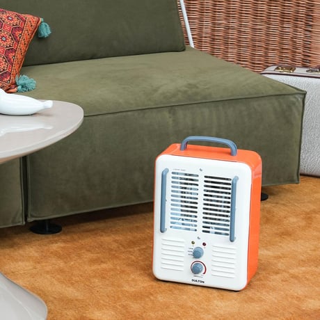 STEEL MILKHOUSE HEATER IVORY/ORANGE
