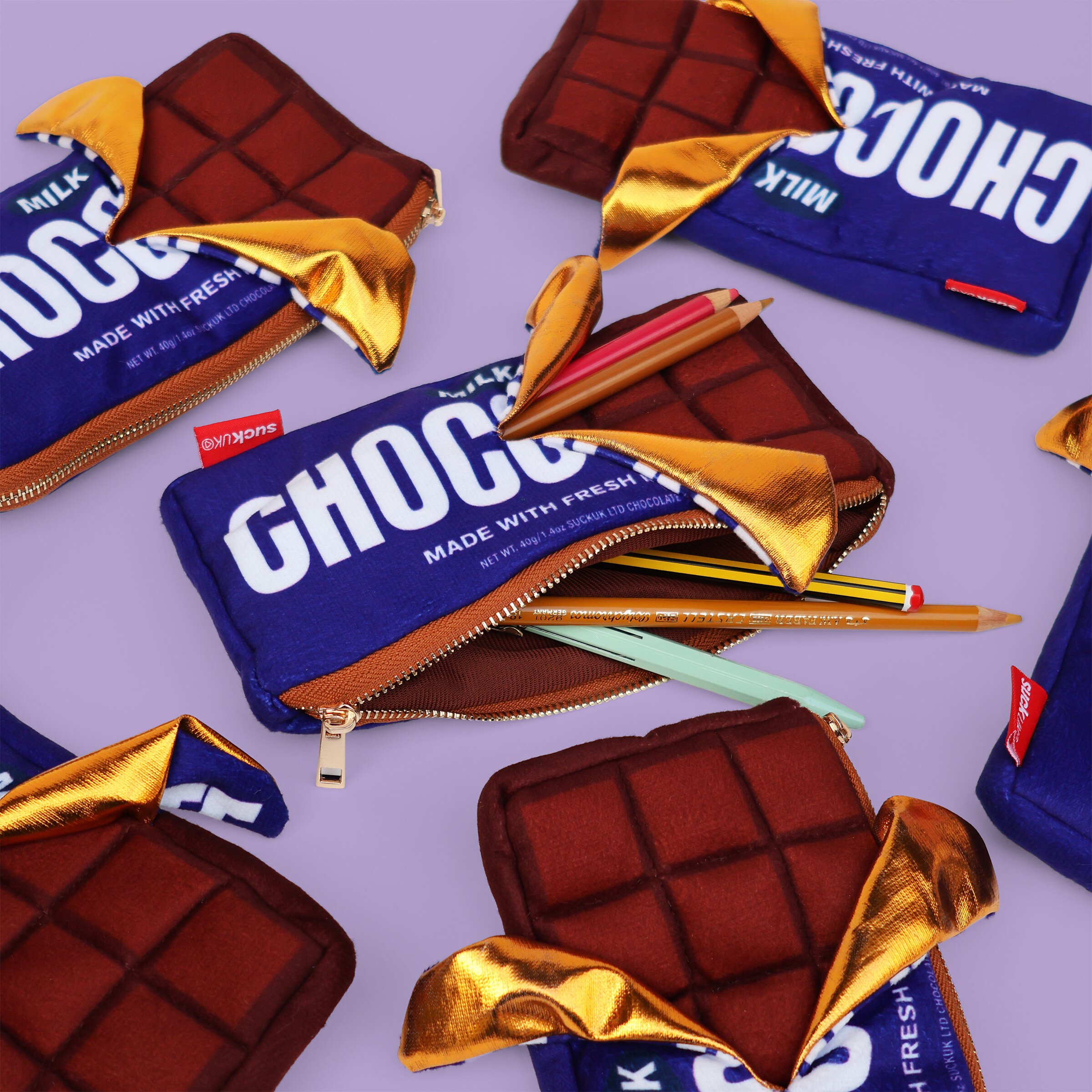 suck UK / Plush Chocolate Zip Pouch | LAB & BAS