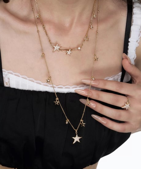 Glitter star shooting necklace