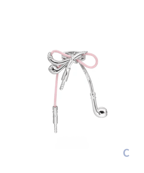 Ribbon earphone cord hair accessory