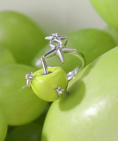 Green apple sparkle ring