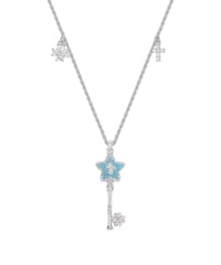 Azure cross star key necklace