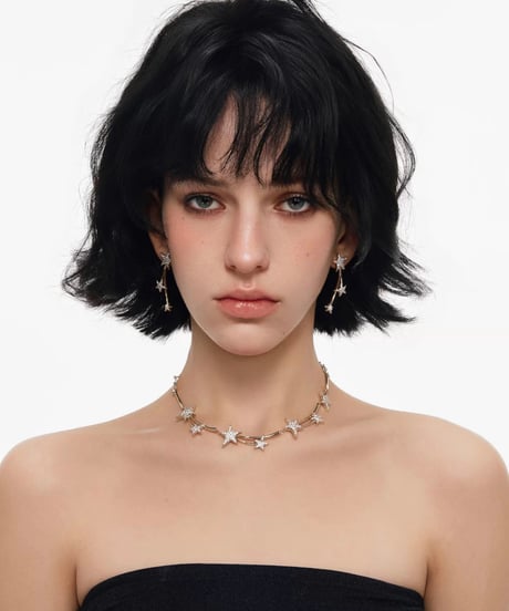 Glitter star cascade necklace