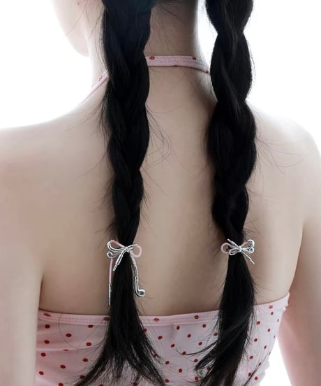 Ribbon earphone cord hair accessory