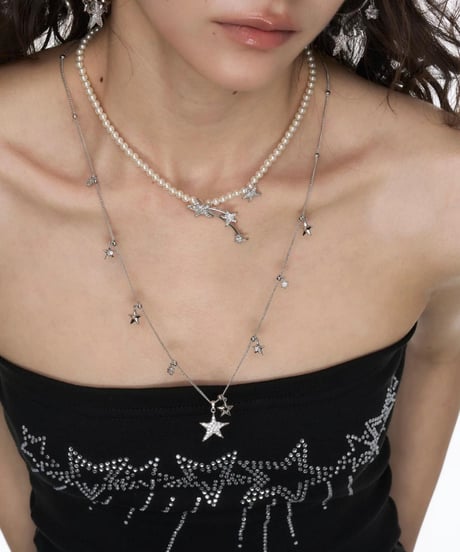 Glitter star stellar pearl necklace