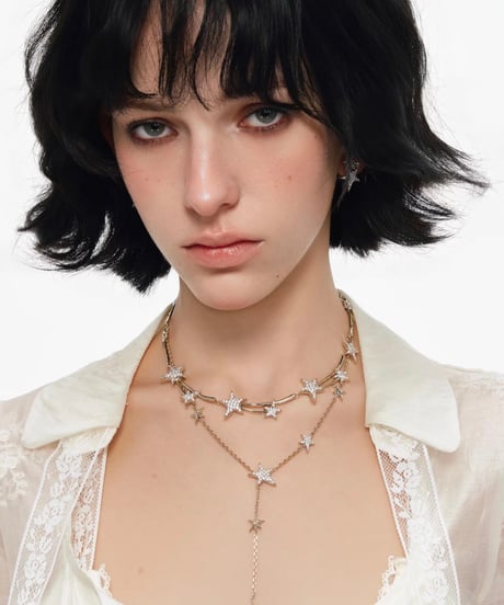 Glitter star drop necklace