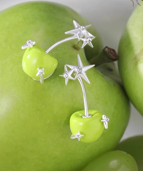 Green apple sparkle silver pierce