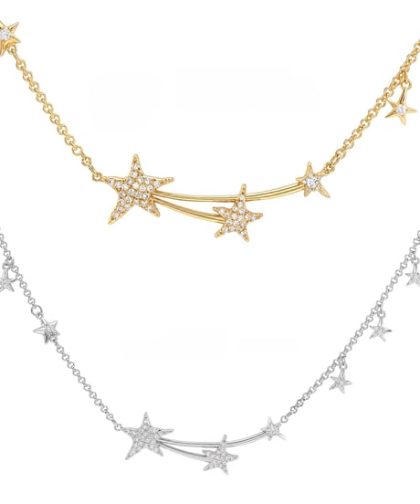 Glitter star shooting necklace