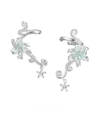 Mist mint lily ear cuff