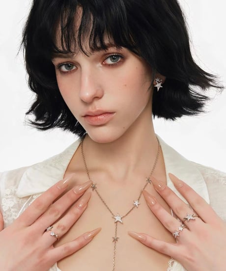 Glitter star drop necklace